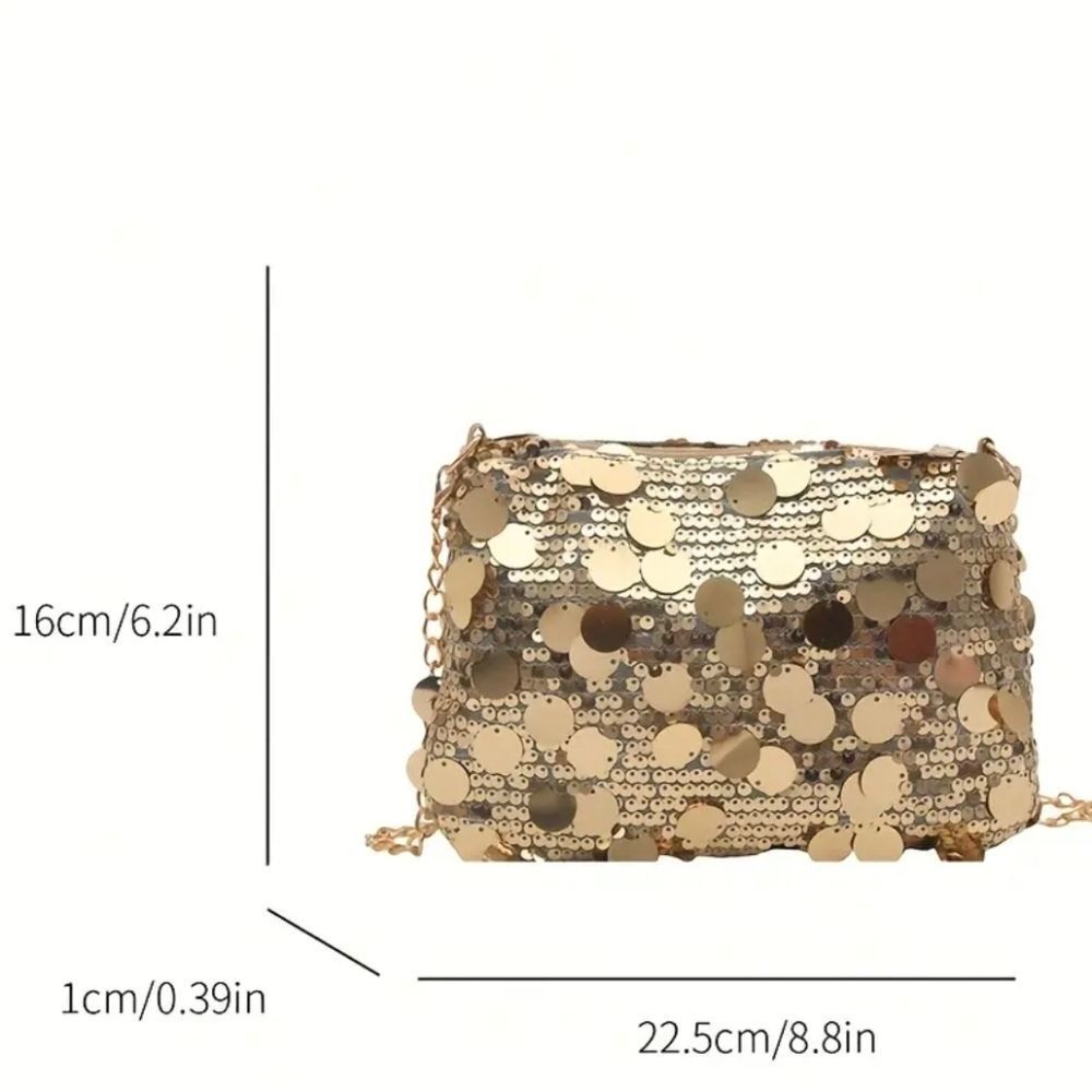 Gold Sequins Shoulder Bag - Picture 8 of 8